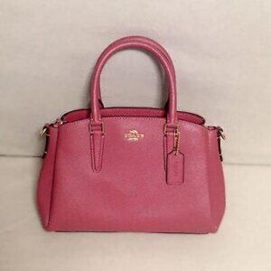 Like New Coach Sage Pink Leather Shoulder Bag Pure